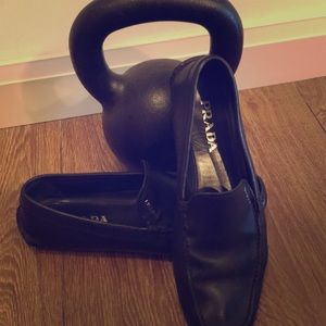 Prada slip on loafers with rubber soles